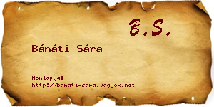 Bánáti Sára névjegykártya